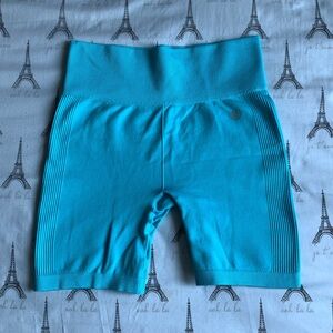 BLUE HIGH RISE MID LENGTH BIKER SHORTS SIZE XS WOMENS